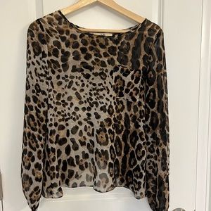 Ya Leopard Blouse. Lightweight. Size Small